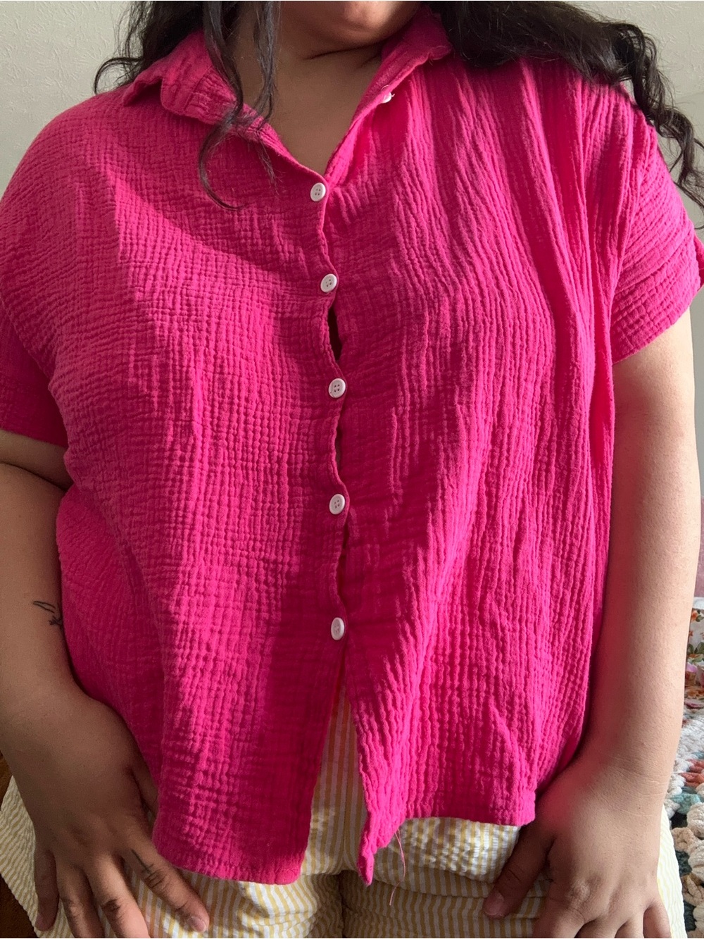 Target Fuchsia Button-Down Collared Shirt - Picture 3 of 3